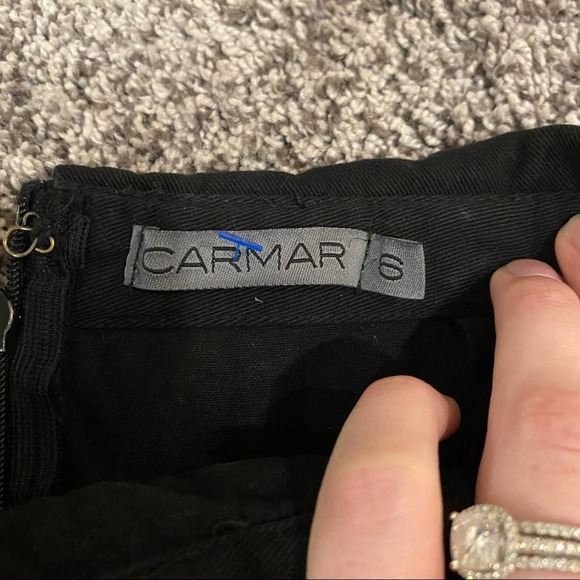 NWT Carmar black cargo fold over mini skirt - Picture 6 of 8